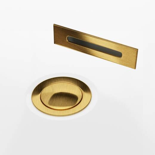 Bathtub set - click-clack plug with cover Brushed Gold