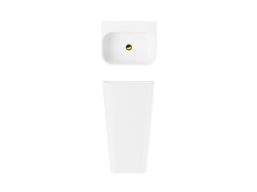Corsan Olia standing acrylic washbasin with siphon and gold stopper