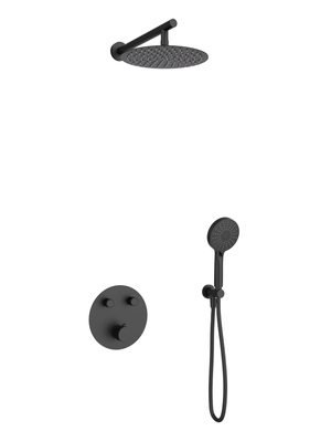 Corsan ANGO Chrom-Duschset mit 25 cm Regendusche, verdecktem Wasserhahn und Dusche