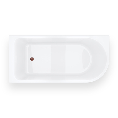 INVELIA V220XLLBRG Corner Bath 170x80 cm Left-handed Installation Click-clack Waste Brushed Copper