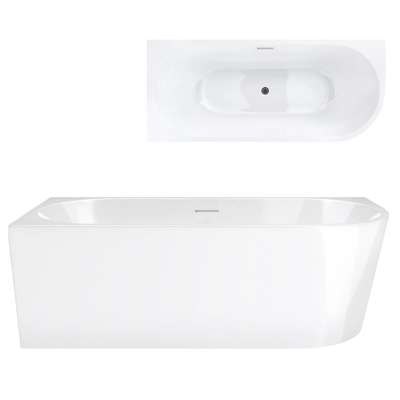 INTERO V230LLGM 160 cm Corner Bath Left-handed Installation Slot Overflow Click-clack Waste Gunmetal
