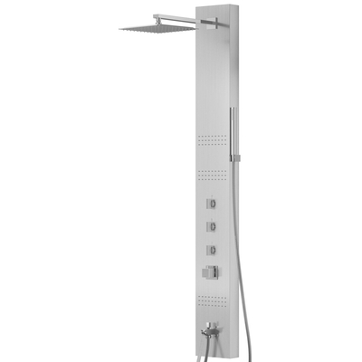 Corsan NEO Duschpaneel Thermostat Stahlauslauf