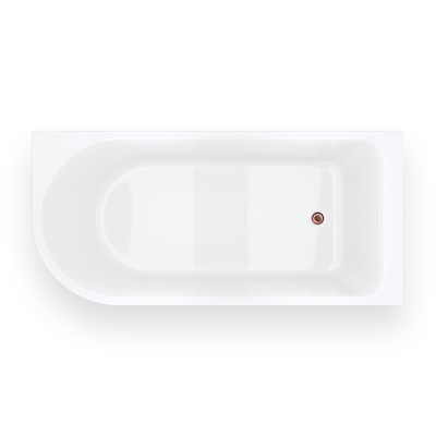 INVELIA V220XLPRG Corner Bath 170x80 cm Right-handed Installation Click-clack Waste Rose Gold