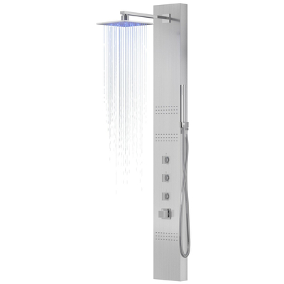 Corsan NEO Duschpaneel Thermostat Steel LED Regendusche Auslauf