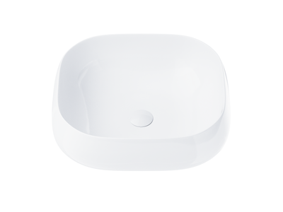 Corsan rectangular countertop washbasin 450x410x145 mm with white click-clack plug
