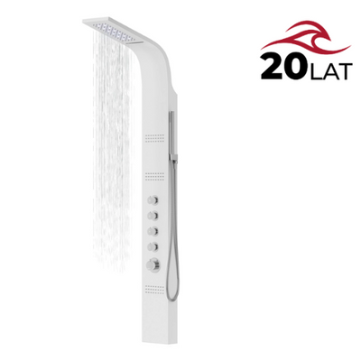 Corsan LED CASCADE Duschpaneel Thermostat Weiß LED Regendusche