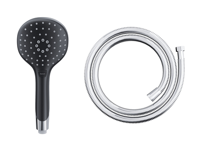 Corsan CMP002BL black hand shower with CMW150 shower hose