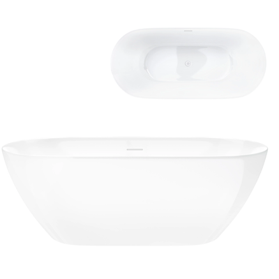 Freestanding bathtub OLVENA V041XLWH 170 cm Click-clack waste White