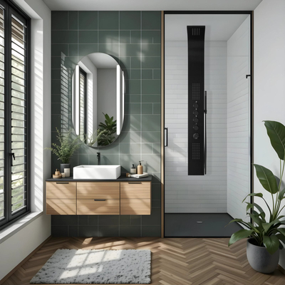Corsan SAMSARA shower panel Mixer Black steel