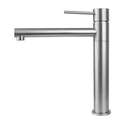 LUGO CMB7521BSL Tall Basin Mixer Tap Brushed Stainless Steel with Swivel Spout