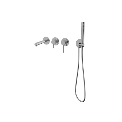 Corsan LUGO CMB7554BSL Wall-mounted Bath Tap with Shower Set Brushed Stainless Steel
