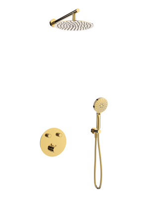 Corsan LUGO Unterputz-Duschset Thermostat Regendusche 25cm Golden
