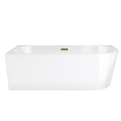Corsan INTERO freistehende Eckbadewanne SLIM 150 x 75 Linksmontage Klick-Klack-Stöpsel Golden