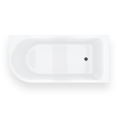 INVELIA V220XLPGM Corner Bath 170x80 cm Right-handed Installation Click-clack Waste Gunmetal