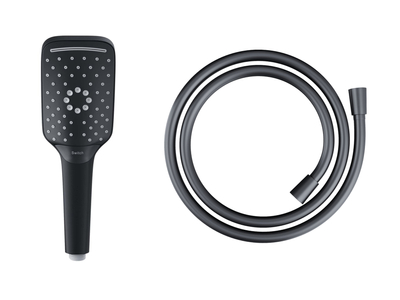 Corsan CMP003BL/BL schwarze Handbrause mit CMW250 PVC-Brauseschlauch schwarz