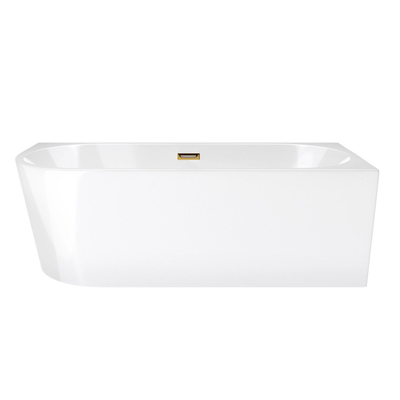 Corsan INTERO freistehende Eckbadewanne SLIM 150 x 75 Rechtsmontage Klick-Klack-Stöpsel Golden