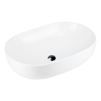 OLVENA UC5566BL Aufsatzwaschbecken 600x425x145mm Oval Schwarz Ablauf