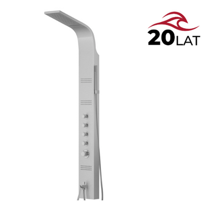 Corsan CASCADE Duschpaneel Thermostat Silber Auslauf
