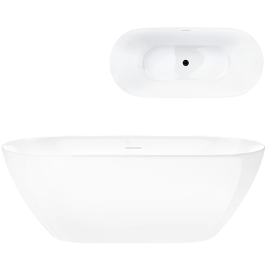 Freestanding bathtub OLVENA V041XLBL 170 cm Click-clack waste Black