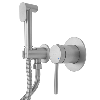 LUGO CMB7570BSL Wall-mounted Bidet Mixer Brushed Stainless Steel