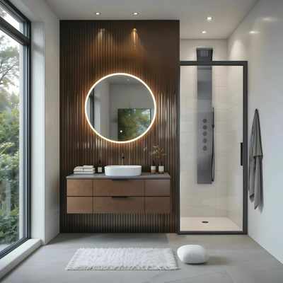 Corsan SAMSARA shower panel Thermostat GunMetal steel
