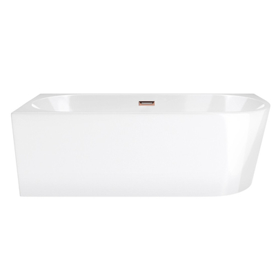 Corsan INTERO freistehende Eckbadewanne SLIM 150 x 75 Linksmontage Klick-Klack-Stöpsel Kupfer/RoséGolden