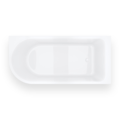 INVELIA V220LPWH corner bathtub 160x75 Right-hand installation Click-clack plug White