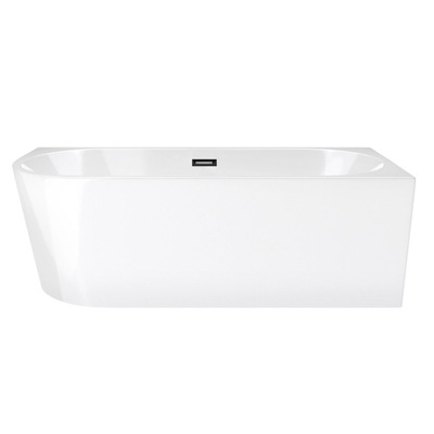 Corsan INTERO freistehende Eckbadewanne SLIM 150 x 75 Rechtsmontage Klick-Klack-Stöpsel Schwarz