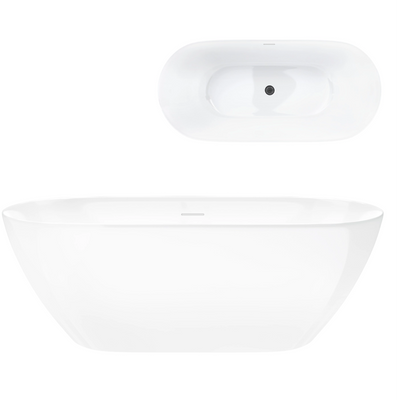 Freistehende Badewanne OLVENA V041XLGM 170 cm Gunmetal