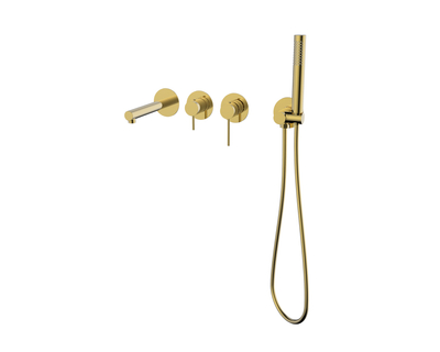 LUGO CMB7554GL Wall-mounted Bath Tap with Shower Set Gold
