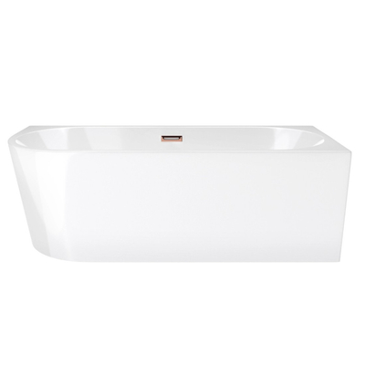 Corsan INTERO freistehende Eckbadewanne SLIM 150 x 75 Rechtsmontage Klick-Klack-Stöpsel Kupfer/RoséGolden