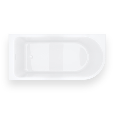 INVELIA V220LLWH corner bathtub 160x75 cm Left-hand installation Click-clack plug White