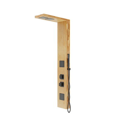 Corsan BASTI Duschpaneel Thermostat Bambusholz