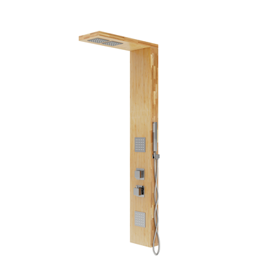 Corsan BASTI Duschpaneel Thermostat Bambusholz