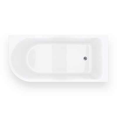 INVELIA V220LPCH corner bathtub 160x75 cm Right-hand installation Click-clack plug Chrome