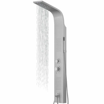 Corsan ALTO Duschpaneel Mischbatterie Silber LED Regendusche Auslauf