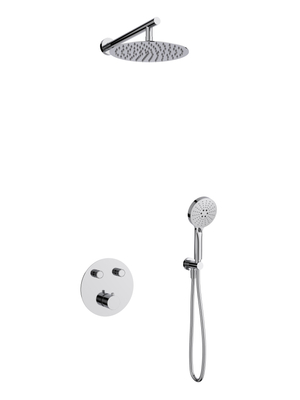 Corsan ANGO Chrom-Duschset mit 25 cm Regendusche, verdecktem Wasserhahn und Dusche