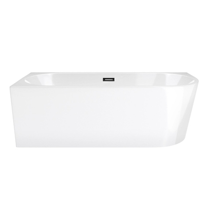 Corsan INTERO freestanding corner bathtub SLIM 150 x 75 Left-hand installation click-clack plug Graphite / GunMetal