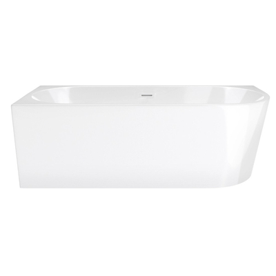 Corsan INTERO freistehende Eckbadewanne SLIM 150 x 75 Linksmontage Klick-Klack-Stöpsel Weiß