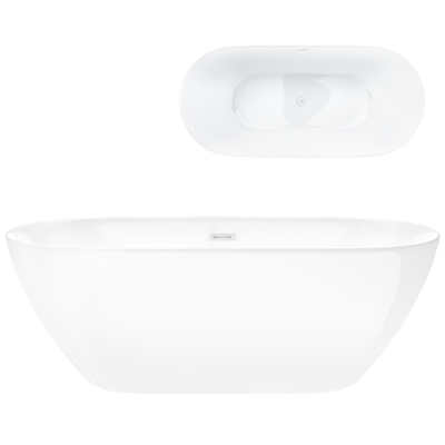 Corsan OLVENA freistehende Badewanne 170 x 75 cm Klick-Klack-Stöpsel Weiß