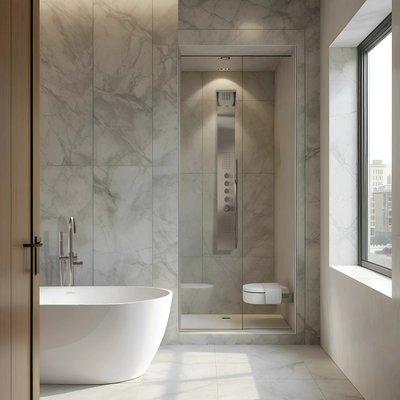 Corsan SAMSARA shower panel Mixer Brushed steel