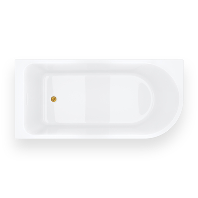 INVELIA V220XLLGL Eckbadewanne 170x80 cm Linksmontage Click-Clack-Stopfen Gold