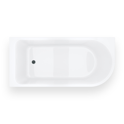 INVELIA V220LLGM corner bathtub 160x75 cm Left-hand installation Click-clack plug Gunmetal