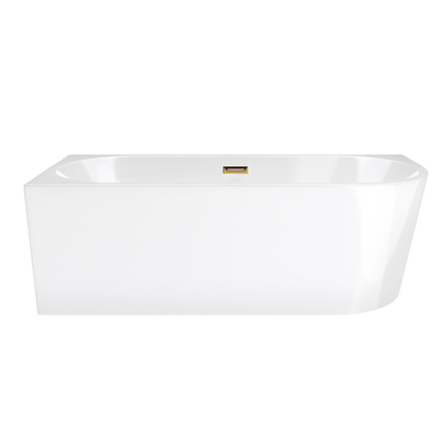 Corsan INTERO freistehende Eckbadewanne SLIM 150 x 75 Linksmontage Klick-Klack-Stöpsel Golden