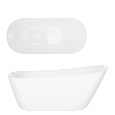 Freestanding bathtub ESTELLA II SLIM V038XLWH 170 cm Click-clack waste White