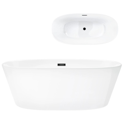 Corsan SALINA  freestanding bathtub 170 x 72 cm click-clack plug Graphite / GunMetal