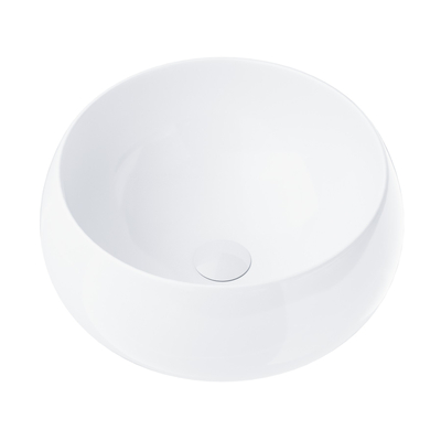 Corsan round countertop washbasin 400x400x160 mm with white click-clack plug